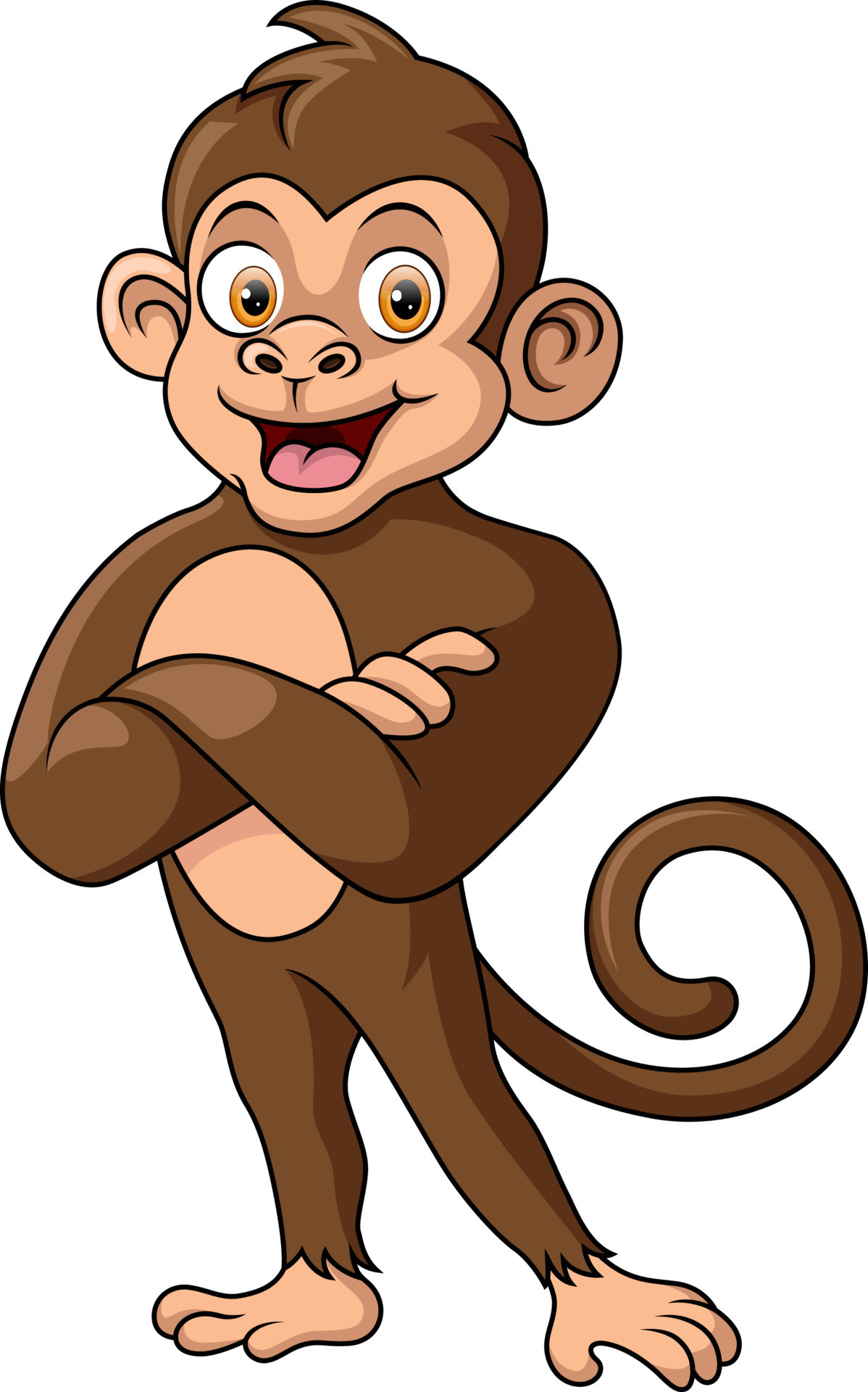 fofa feliz macaco desenho animado posando 20353714 Vetor no Vecteezy